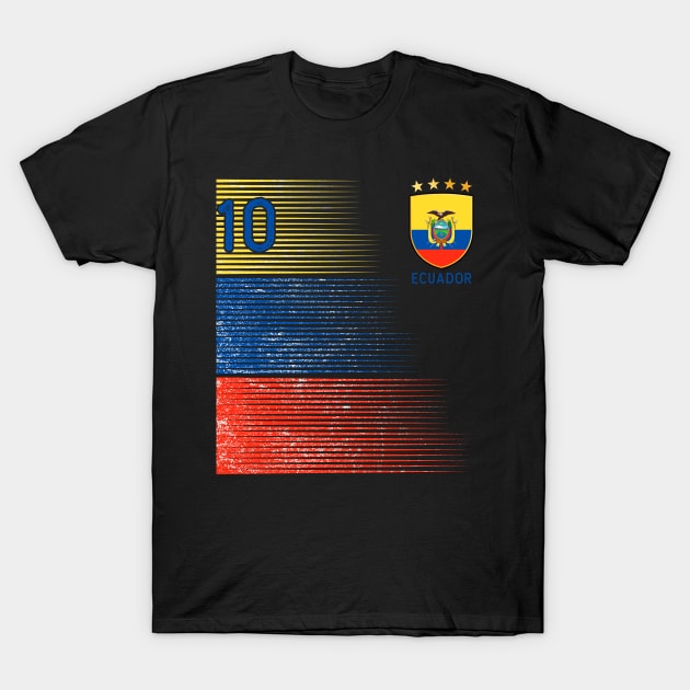 Ecuador Soccer Fans Jersey Ecuadorian Flag Football Lovers T-Shirt by TeeBlade